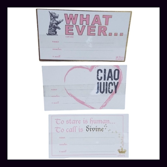 Juicy Couture Calling Cards With Pink Card Case - Picture 8 of 10